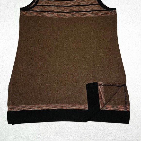 EXCLUSIVLEY MISOOK Twin Set Tank Top Sz S Knit Cardigan Sz XS Brown Stripe Fall - Picture 9 of 12